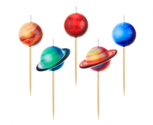 Space Planet Planet Cake Candle, Candle Set of 5