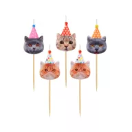 Animals Party Cat cake candle, candle set 5 pcs
