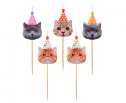 Animals Party Cat cake candle, candle set 5 pcs