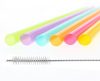 Colors 17-piece reusable plastic straw + straw cleaning brush