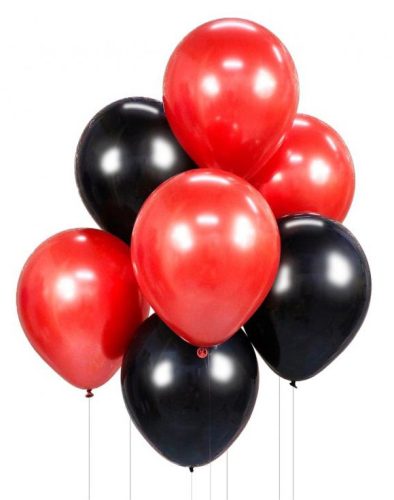 Colour Red-Black air-balloon, balloon set 7 pcs 12 inch (30cm)