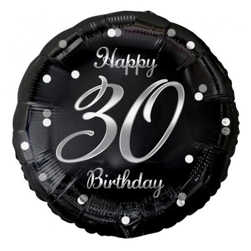 Happy Birthday B&C Silver Happy Birthday 30 foil balloon 36 cm