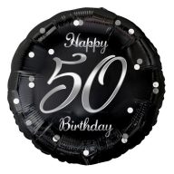   Happy Birthday B&C Silver Happy Birthday 50 foil balloon 36 cm