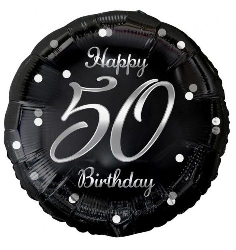 Happy Birthday 50 B&C Silver foil balloon 36 cm