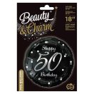 Happy Birthday B&C Silver Happy Birthday 50 foil balloon 36 cm