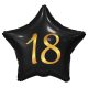 Black Happy Birthday 18 Black Star foil balloon 44 cm
