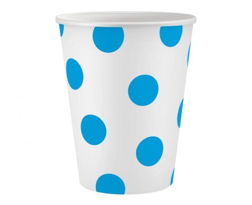 Blue Sky Blue Polka Dots paper cup 6 pcs 250 ml