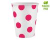 Red Magenta Polka Dots paper cup 6 pcs 250 ml