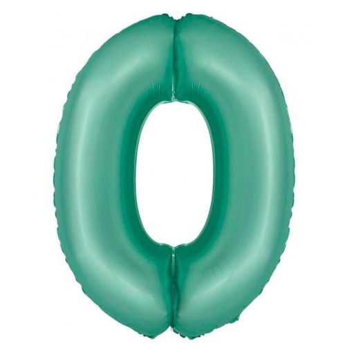 Number Mint Mat Mint Number 0 Foil Balloon 76 cm