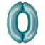 Number Light Blue Mat Blue 0 foil balloon 76 cm