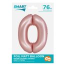 Number Light Pink Mat Pink Number 0 Foil Balloon 76 cm
