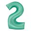 Number Mint Mat Mint-colored number 2 foil balloon 76 cm