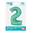 Number Mint Mat Mint-colored number 2 foil balloon 76 cm