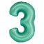 Number Mint Mat Mint number 3 foil balloon 76 cm