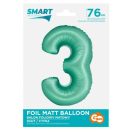 Number Mint Mat Mint number 3 foil balloon 76 cm