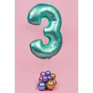 Number Mint Mat Mint number 3 foil balloon 76 cm