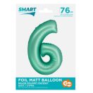Number Mint Mat Mint green number 6 foil balloon 76 cm