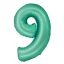 Number Mint Mat Mint Number 9 Foil Balloon 76 cm