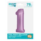 Number Lavender Mat Lavender Number 1 Foil Balloon 76 cm