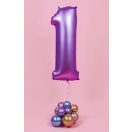 Number Lavender Mat Lavender Number 1 Foil Balloon 76 cm