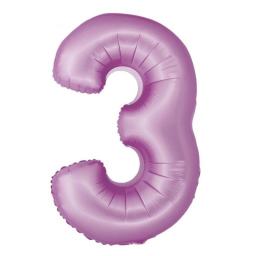 Number Lavender Mat Lavender Number 3 Foil Balloon 76 cm