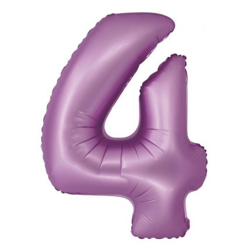 Number Lavender Mat Lavender Number 4 Foil Balloon 76 cm