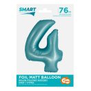 Number Light Blue Mat Blue number 4 foil balloon 76 cm