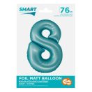 Number Light Blue Mat Blue number 8 foil balloon 76 cm