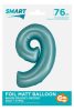 Number Light Blue Mat Blue number 9 foil balloon 76 cm