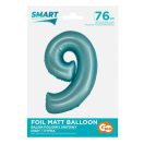Number Light Blue Mat Blue number 9 foil balloon 76 cm