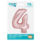 Number Light Pink Mat Pink Number 4 Foil Balloon 76 cm