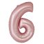 Number Light Pink Mat Pink Number 6 Foil Balloon 76 cm