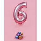 Number Light Pink Mat Pink Number 6 Foil Balloon 76 cm