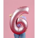 Number Light Pink Mat Pink Number 6 Foil Balloon 76 cm