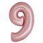 Number Light Pink Mat Pink number 9 foil balloon 76 cm