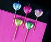 Love Metallic Heart Heart-shaped cake candle set, 5 pcs