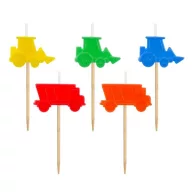   Vehicle Building Works Construction cake candle, candle set of 5 pcs