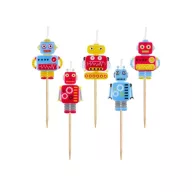 Robot Future cake candle, candle set 5 pieces