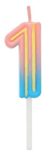 Colour 1-es Neon number candle, cake candle