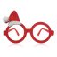 Christmas Red i glass with small Santa hat