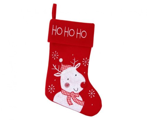 White Reindeer, Christmas Fireplace Stocking, Boot 45,5 cm