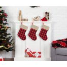 Christmas Chequered Chequered fireplace stocking, boot 40.5 cm