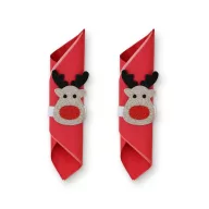 Christmas Deer Reindeer Napkin Ring Set