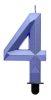 Number Diamond Metallic Blue number 4 candle, cake candle