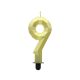 Number Diamond Metallic Gold number 9 candle, cake candle