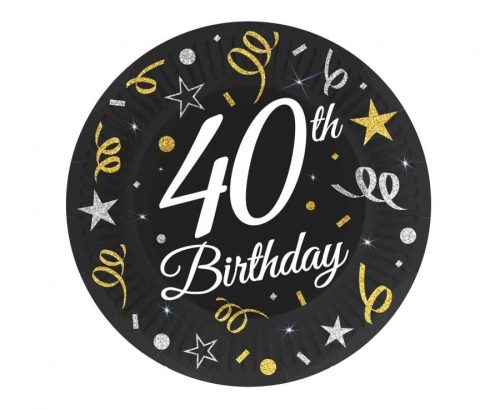 Happy Birthday B&C Happy Birthday 40 Paper Plates 6 pcs 18 cm