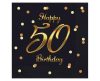 Happy Birthday 50 B&C Gold napkin 20 pcs 33x33 cm