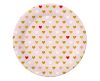 Love XOXO Pink paper plate 6 pcs 18 cm