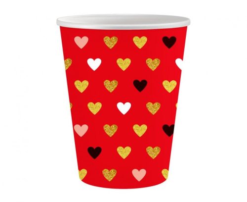 XOXO Red Paper Cup (6 pieces) 250 ml