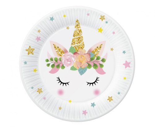 Unicorn Star paper plate set of 6, 18 cm